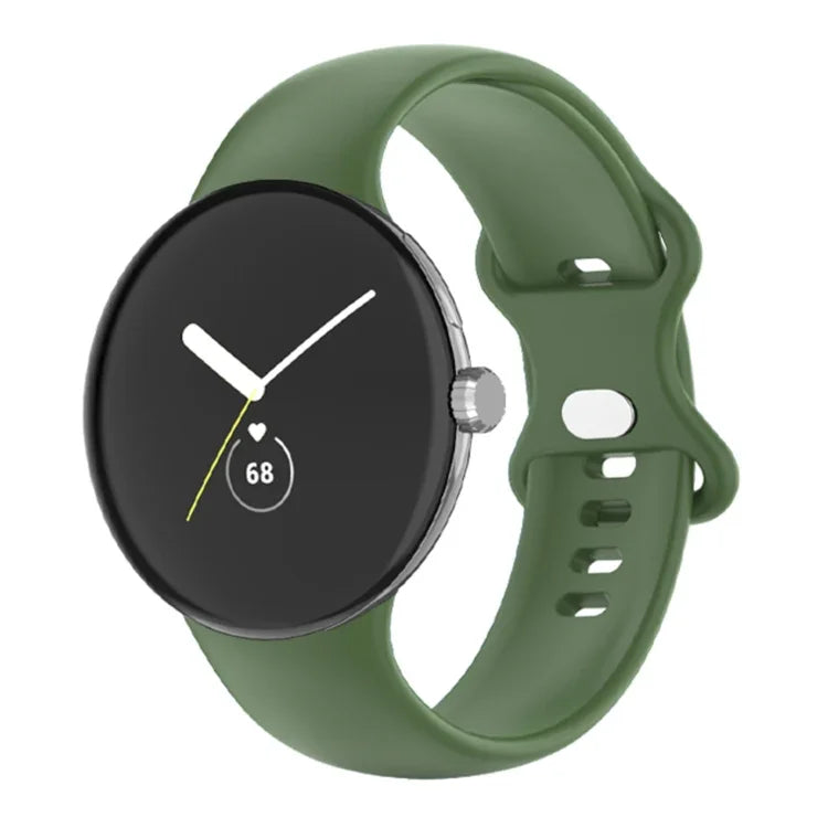 適用於 Google Pixel Watch 4 / 3 / 2 / 1 41毫米 單色矽膠錶帶，男士女士皆適用