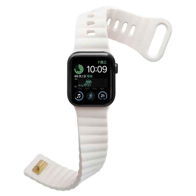 反扣矽膠錶帶，適用於 Apple Watch Ultra 49mm / Series 8&7 45mm / SE 2&6&SE&5&4 44mm / 3&2&1 42mm，適用於 Apple Watch Series 8&7 41mm / SE 2&6&SE&5&4 40mm / 3&2&1 38mm