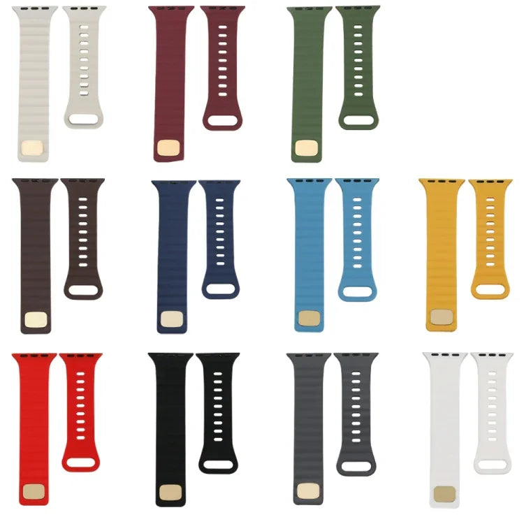 反扣矽膠錶帶，適用於 Apple Watch Ultra 49mm / Series 8&7 45mm / SE 2&6&SE&5&4 44mm / 3&2&1 42mm，適用於 Apple Watch Series 8&7 41mm / SE 2&6&SE&5&4 40mm / 3&2&1 38mm