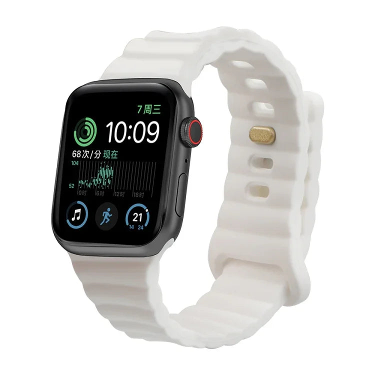 反扣矽膠錶帶，適用於 Apple Watch Ultra 49mm / Series 8&7 45mm / SE 2&6&SE&5&4 44mm / 3&2&1 42mm，適用於 Apple Watch Series 8&7 41mm / SE 2&6&SE&5&4 40mm / 3&2&1 38mm
