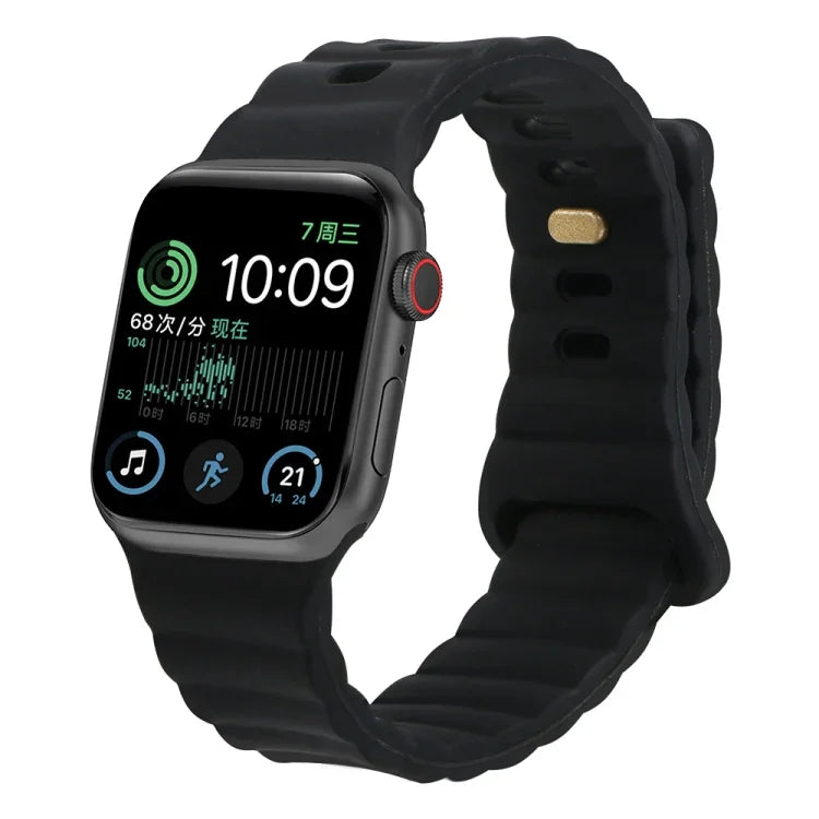 反扣矽膠錶帶，適用於 Apple Watch Ultra 49mm / Series 8&7 45mm / SE 2&6&SE&5&4 44mm / 3&2&1 42mm，適用於 Apple Watch Series 8&7 41mm / SE 2&6&SE&5&4 40mm / 3&2&1 38mm