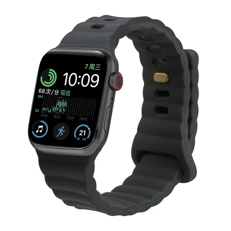 反扣矽膠錶帶，適用於 Apple Watch Ultra 49mm / Series 8&7 45mm / SE 2&6&SE&5&4 44mm / 3&2&1 42mm，適用於 Apple Watch Series 8&7 41mm / SE 2&6&SE&5&4 40mm / 3&2&1 38mm