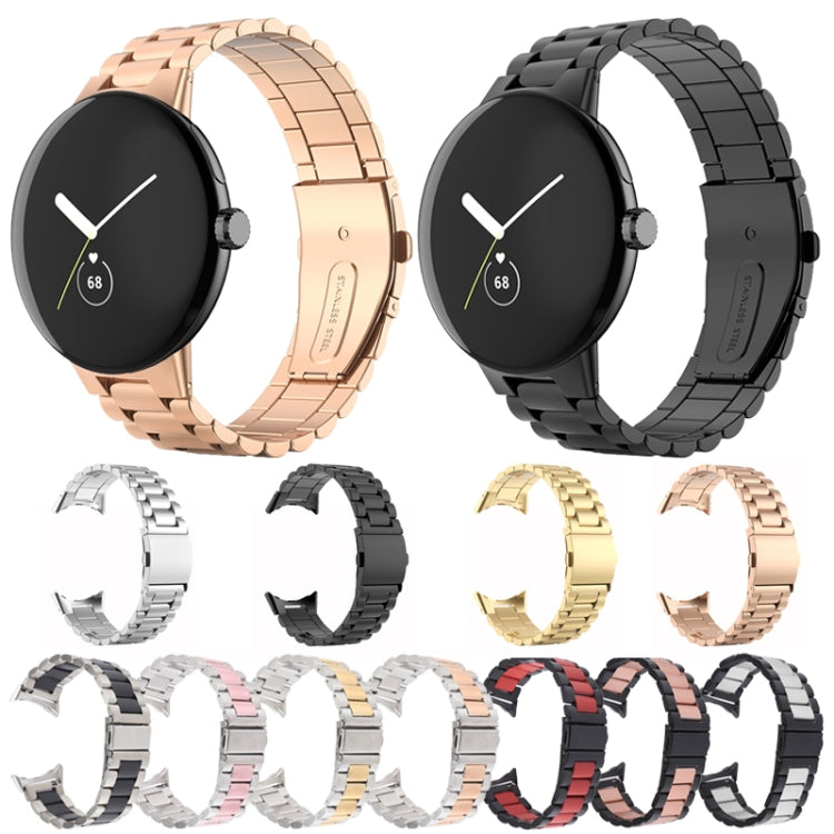 三股不鏽鋼金屬錶帶，適用於 Google Pixel Watch 4 / 3 / 2 / 1 41毫米
