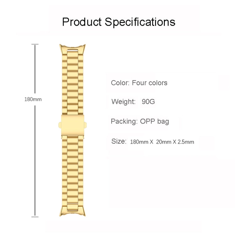 三股不鏽鋼金屬錶帶，適用於 Google Pixel Watch 4 / 3 / 2 / 1 41毫米