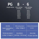 LAIZE 10個塑料減徑直通氣動快速接頭，PG6-4，PG8-4，PG8-6，PG10-6，PG10-8，PG12-8，PG12-10，PG16-12