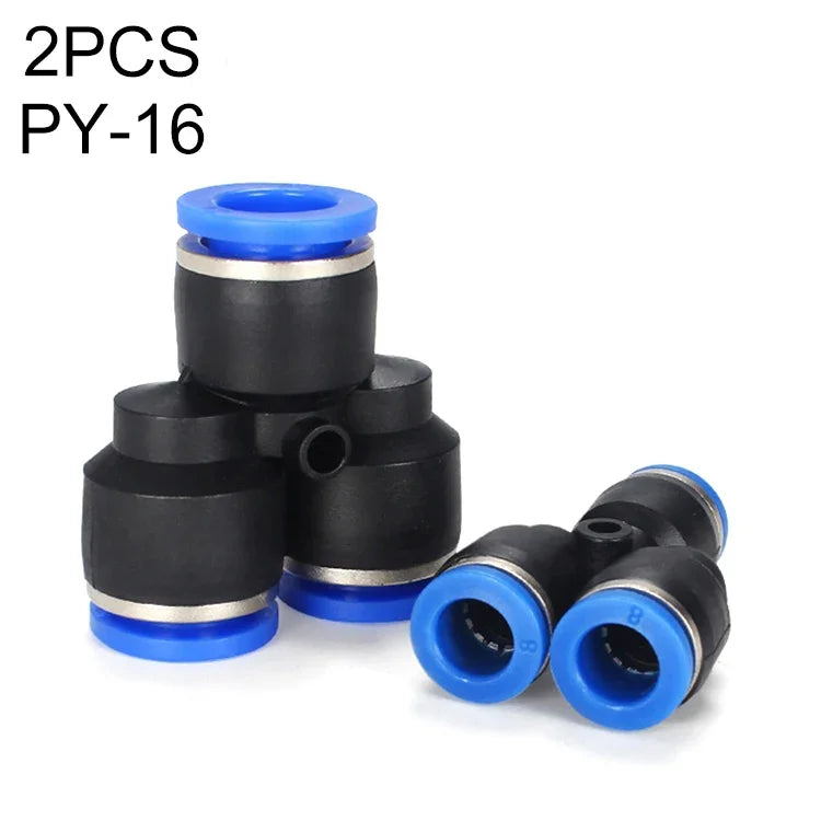 PY-14 LAIZE 2個塑料Y型三通減徑氣動快速接頭，PY-4（10個），PY-6（10個），PY-8（10個），PY-10（10個），PY-12（10個），PY-14（2個），PY-16（2個）