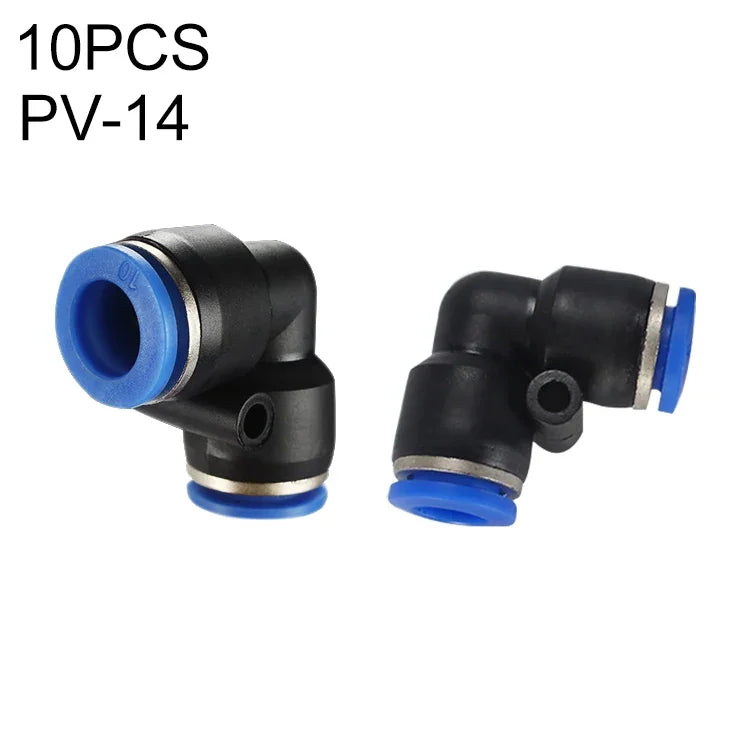 LAIZE 10 件塑膠彎頭氣動快速接頭，PV-4，PV-6，PV-8，PV-10，PV-12，PV-14，PV-16