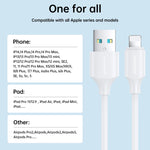JOYROOM S-UL012A9 2.4A USB 轉 8 Pin 快充數據線，2m，1m，0.25m