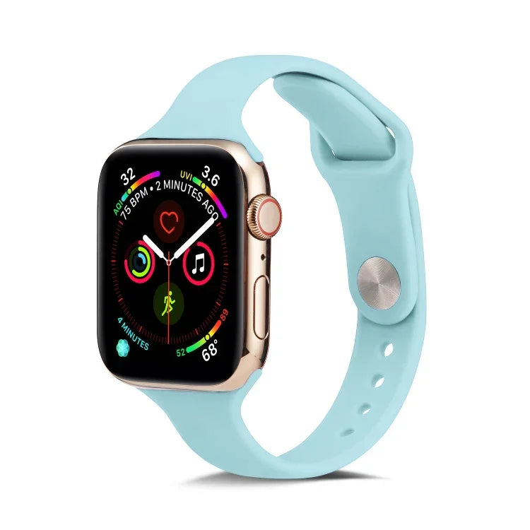 薄款矽膠替換腕帶錶帶，適用於 Apple Watch 5/4 44mm 及 3/2/1 42mm，適用於 Apple Watch 5/4 40mm 及 3/2/1 38mm
