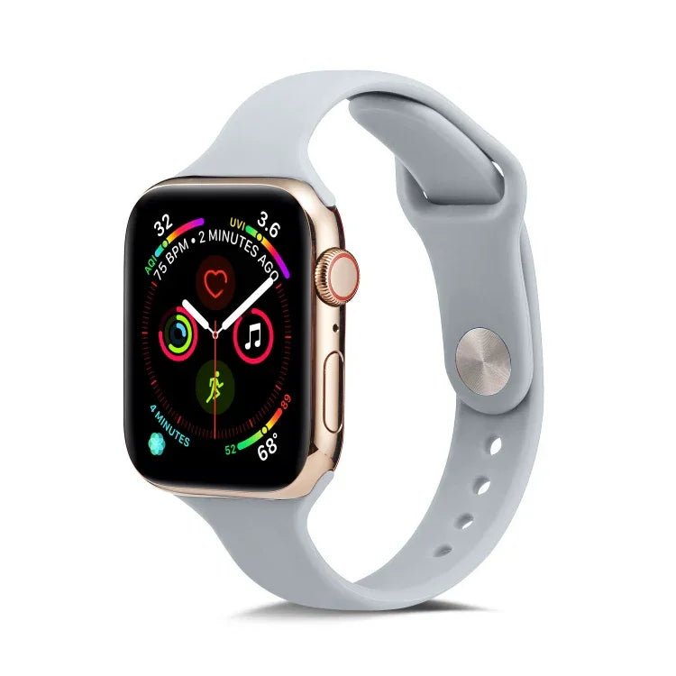 薄款矽膠替換腕帶錶帶，適用於 Apple Watch 5/4 44mm 及 3/2/1 42mm，適用於 Apple Watch 5/4 40mm 及 3/2/1 38mm