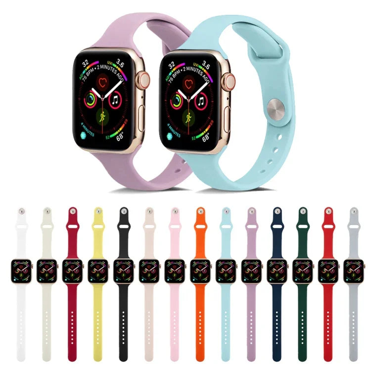 薄款矽膠替換腕帶錶帶，適用於 Apple Watch 5/4 44mm 及 3/2/1 42mm，適用於 Apple Watch 5/4 40mm 及 3/2/1 38mm