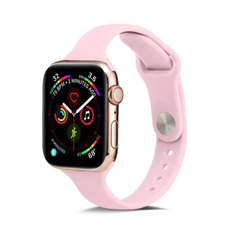 薄款矽膠替換腕帶錶帶，適用於 Apple Watch 5/4 44mm 及 3/2/1 42mm，適用於 Apple Watch 5/4 40mm 及 3/2/1 38mm