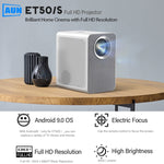 AUN ET50 4 吋 180 流明 1920x1080P 智能 LED 迷你投影機，美規插頭，歐規插頭，英規插頭，澳規插頭