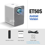 AUN ET50 4 吋 180 流明 1920x1080P 智能 LED 迷你投影機，美規插頭，歐規插頭，英規插頭，澳規插頭