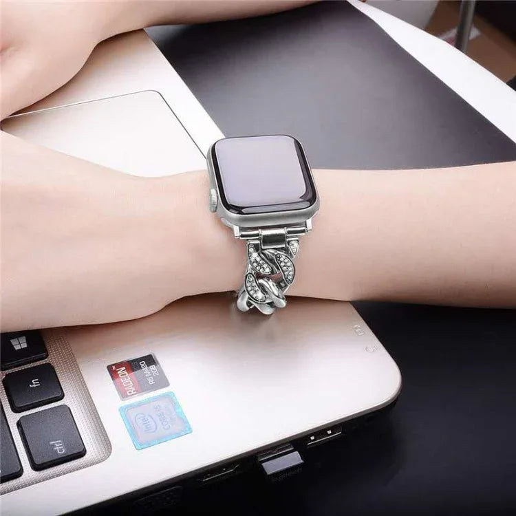 鑽石排牛仔鏈錶帶，適用於 Samsung Galaxy Watch5 40mm/44mm / Watch5 Pro