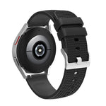 20mm 凹痕銀色錶扣矽膠錶帶，適用於 Samsung Galaxy Watch5 40mm/44mm / Watch5 Pro