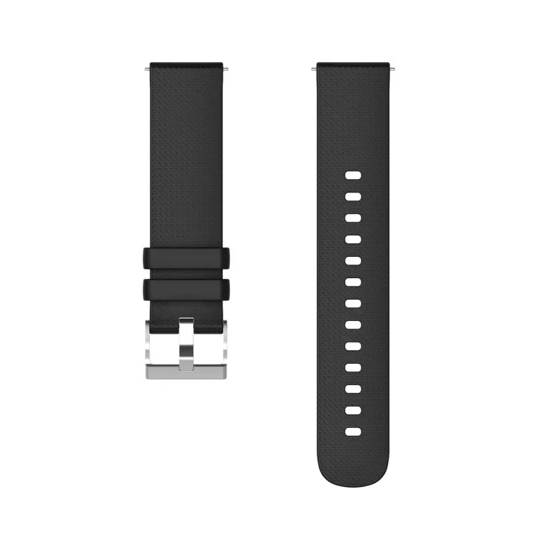 20mm 凹痕銀色錶扣矽膠錶帶，適用於 Samsung Galaxy Watch5 40mm/44mm / Watch5 Pro