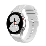 20mm 凹痕銀色錶扣矽膠錶帶，適用於 Samsung Galaxy Watch5 40mm/44mm / Watch5 Pro