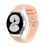 20mm 凹痕銀色錶扣矽膠錶帶，適用於 Samsung Galaxy Watch5 40mm/44mm / Watch5 Pro