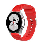 20mm 凹痕銀色錶扣矽膠錶帶，適用於 Samsung Galaxy Watch5 40mm/44mm / Watch5 Pro