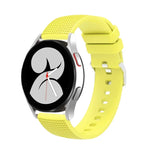 20mm 凹痕銀色錶扣矽膠錶帶，適用於 Samsung Galaxy Watch5 40mm/44mm / Watch5 Pro