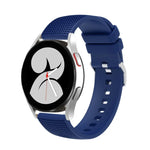 20mm 凹痕銀色錶扣矽膠錶帶，適用於 Samsung Galaxy Watch5 40mm/44mm / Watch5 Pro