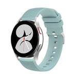 20mm 凹痕銀色錶扣矽膠錶帶，適用於 Samsung Galaxy Watch5 40mm/44mm / Watch5 Pro
