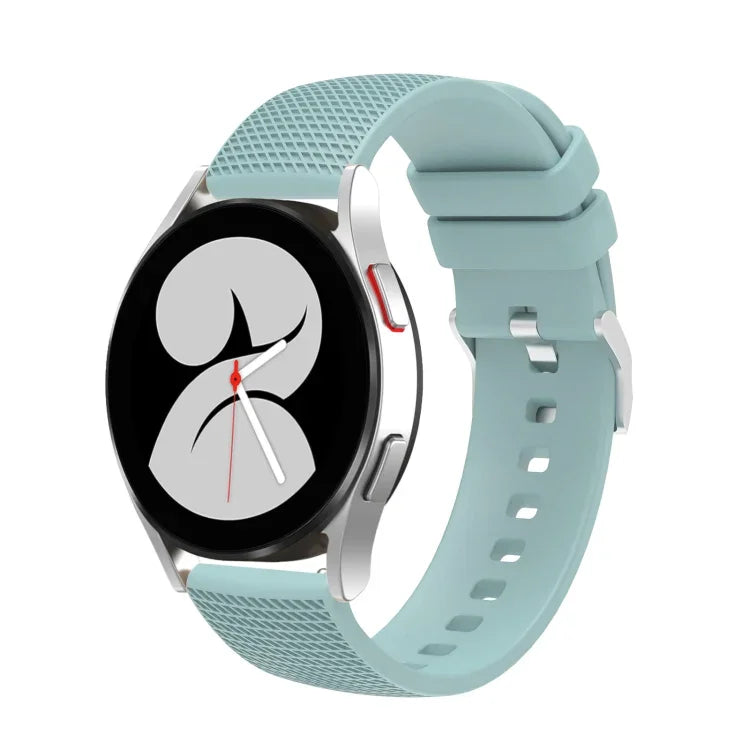 20mm 凹痕銀色錶扣矽膠錶帶，適用於 Samsung Galaxy Watch5 40mm/44mm / Watch5 Pro