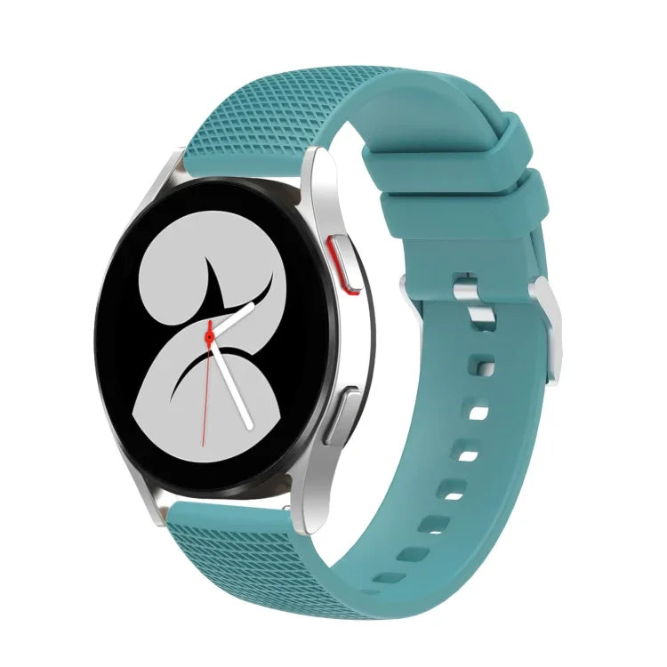 20mm 凹痕銀色錶扣矽膠錶帶，適用於 Samsung Galaxy Watch5 40mm/44mm / Watch5 Pro