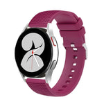 20mm 凹痕銀色錶扣矽膠錶帶，適用於 Samsung Galaxy Watch5 40mm/44mm / Watch5 Pro