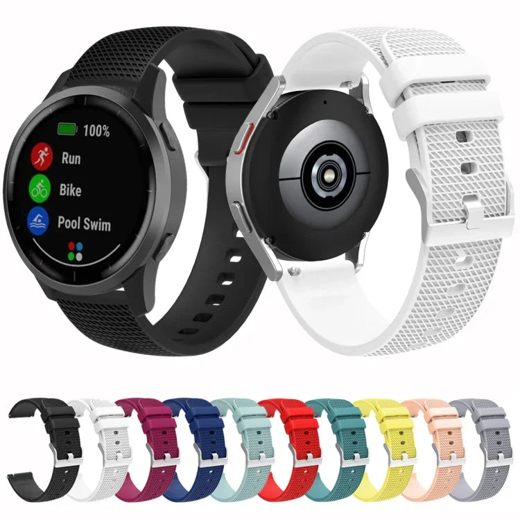 20mm 凹痕銀色錶扣矽膠錶帶，適用於 Samsung Galaxy Watch5 40mm/44mm / Watch5 Pro