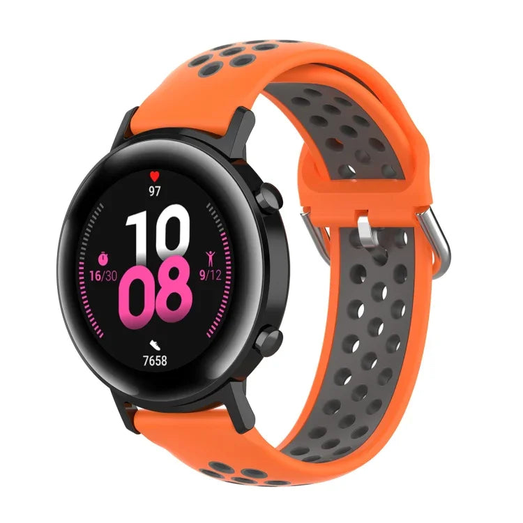 20mm 錶扣雙色運動腕帶，適用於華為 Watch GT2 42MM，適用於 Galaxy Watch Active2 / Active