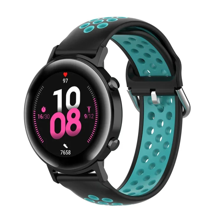 20mm 錶扣雙色運動腕帶，適用於華為 Watch GT2 42MM，適用於 Galaxy Watch Active2 / Active