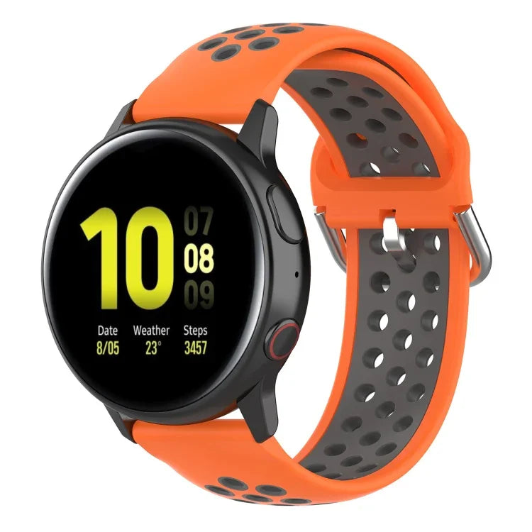 20mm 錶扣雙色運動腕帶，適用於華為 Watch GT2 42MM，適用於 Galaxy Watch Active2 / Active