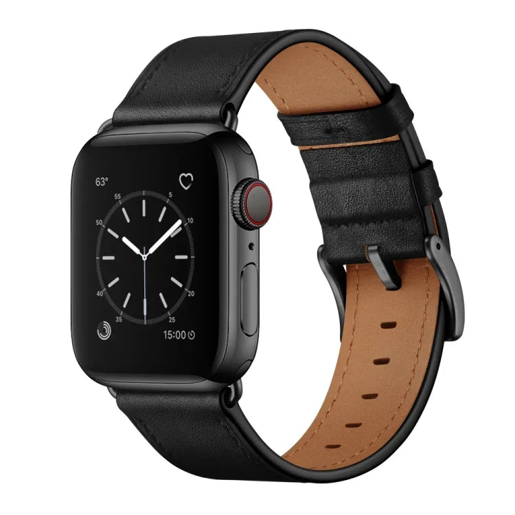 經典牛皮真皮錶帶，適用於 Apple Watch Ultra 49mm / Series 8&7 45mm / SE 2&6&SE&5&4 44mm / 3&2&1 42mm，適用於 Apple Watch Series 8&7 41mm / SE 2&6&SE&5&4 40mm / 3&2&1 38mm