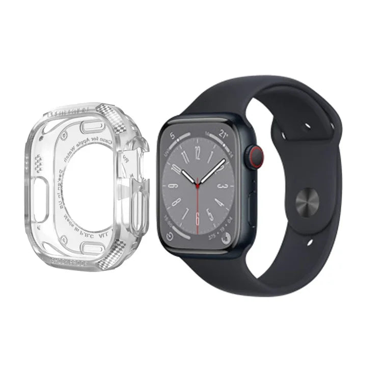 Carbon Fiber Shockproof Case For Apple Watch, Series 9 / 8 / 7 45mm