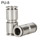 LAIZE 鎳鍍銅直通氣動快速接頭，PU-4、PU-6、PU-8、PU-10、PU-12、PU-14、PU-16