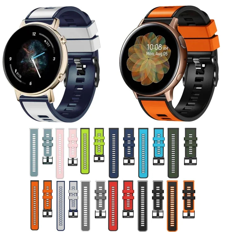 素色雙色矽膠錶帶，適用於 Samsung Galaxy Watch 5 40mm / 44mm