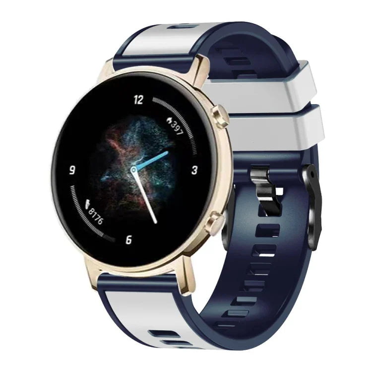素色編織雙色矽膠錶帶，適用於 Samsung Galaxy Watch 5 Pro 45mm