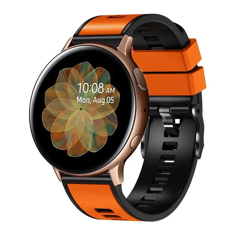 素色編織雙色矽膠錶帶，適用於 Samsung Galaxy Watch 5 Pro 45mm