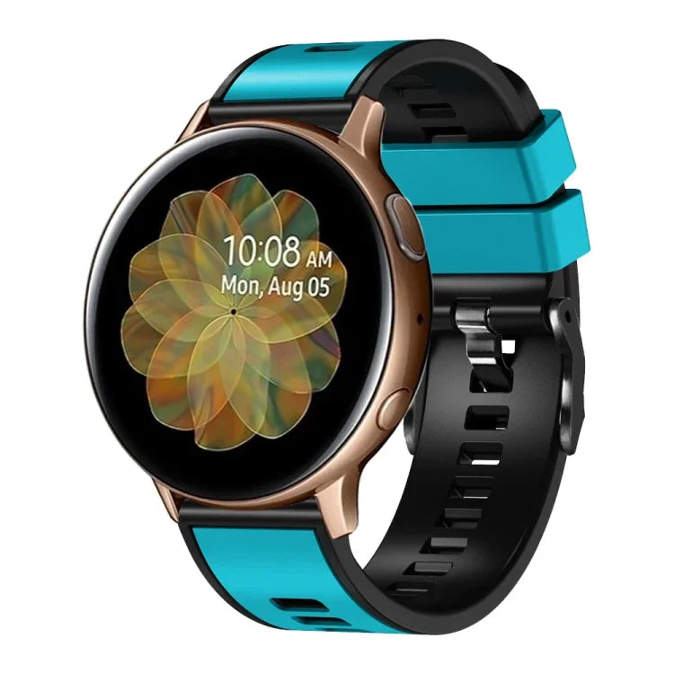 素色編織雙色矽膠錶帶，適用於 Samsung Galaxy Watch 5 Pro 45mm