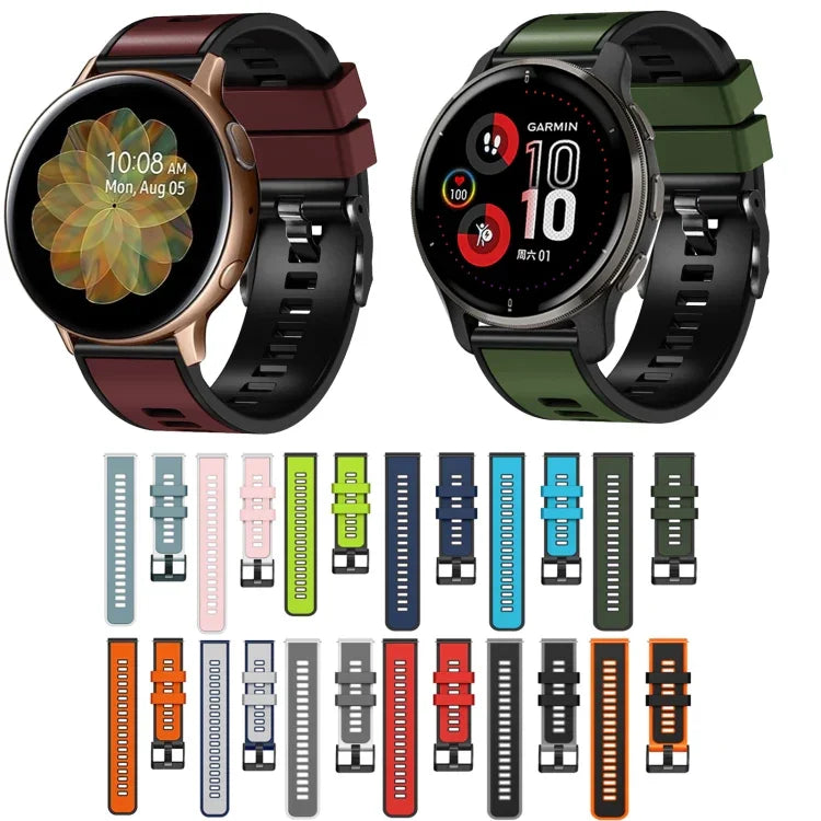 素色編織雙色矽膠錶帶，適用於 Samsung Galaxy Watch 5 Pro 45mm