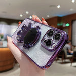 Astronaut Holder Gradient Glitter Powder Phone Case, For iPhone 11 Pro Max
