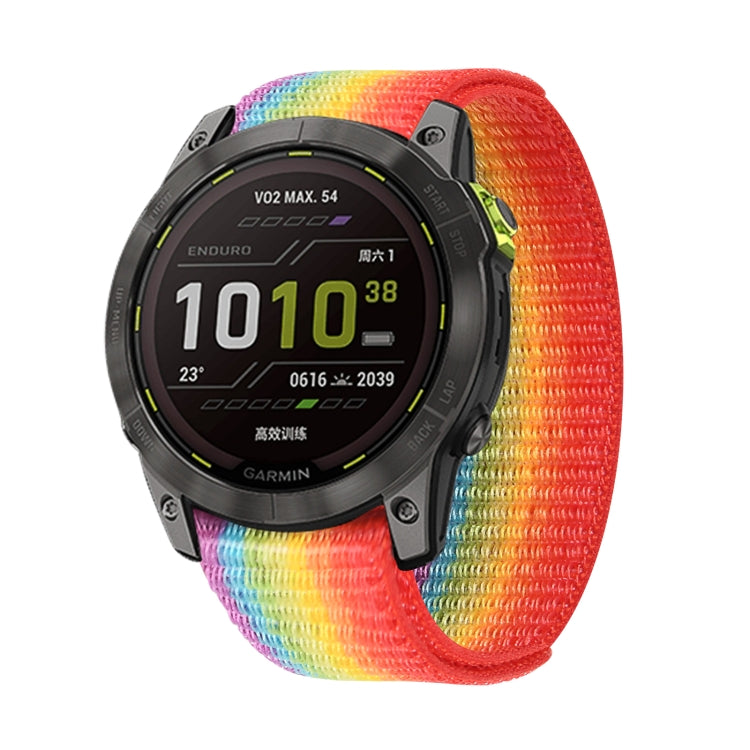 Hook And Loop Fastener Nylon Watch Band, For Garmin Fenix 7, For Garmin Fenix 7X
