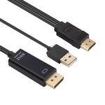 HDMI 轉 USB+DisplayPort 轉接線附電源供應，長度：1.8米，180公分