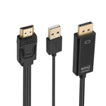 HDMI 轉 USB+DisplayPort 轉接線附電源供應，長度：1.8米，180公分