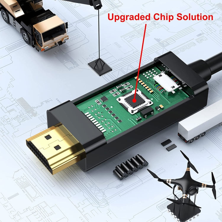 HDMI 轉 USB+DisplayPort 轉接線附電源供應，長度：1.8米，180公分