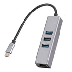 SL-030 USB-C / Type-C 轉千兆以太網 RJ45 及 3 個 USB 3.0 轉接集線器，USB-C / Type-C 轉 RJ45 及 3 個 USB