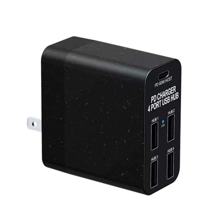 X83 65W 輸出 USB-C / Type-C + 四埠 USB HUB PD 充電器，美規插頭，X83