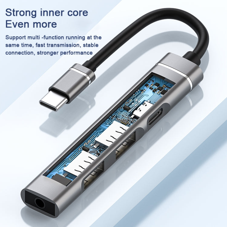 USB-C / Type-C 轉 3.5毫米 + 2個 USB + Type-C 集線器擴充座